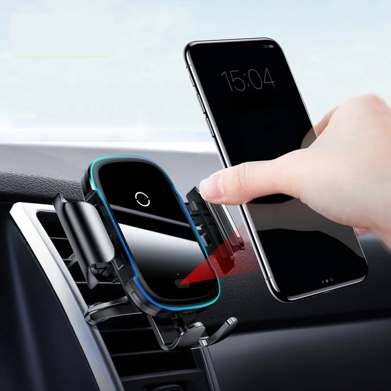

Автомобильный держатель для телефона 15 Вт QI Беспроводное зарядное устройство для iPhone 14 13 12 11 Xiaomi автомобильное крепление инфракрасное Быст...