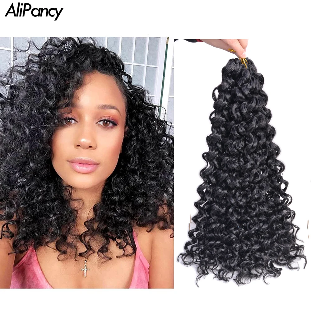 Wavy Strands Crochet Braid Hair10 14  18 inch Synthetic Ombre Wavy Curls Afro Curls Hair For Women Kids Low Tempreture Deep Wave