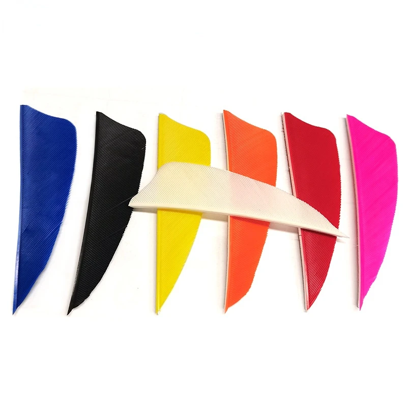 

50pcs Archery Feather 2.5 Inche Shield shaped Arrow Feather right wing For Arrow Archery DIY Real Feather Hunting