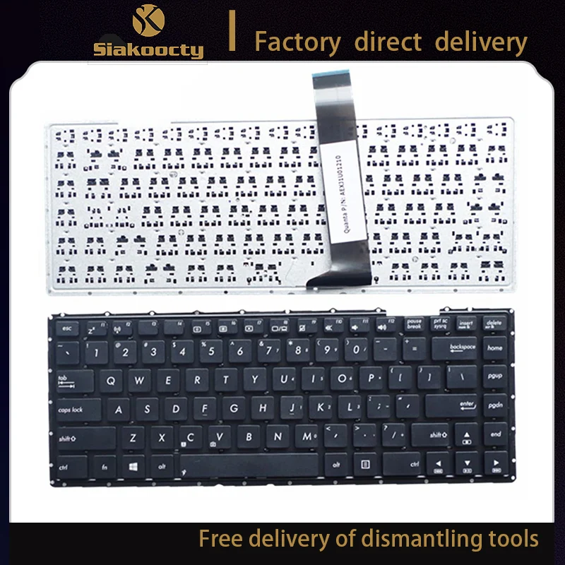 

Siakoocty US Keyboard for ASUS X450C X450L X450 Y481C X450V R405C X450VB K450V F451 E452CP laptop keyboard Black New