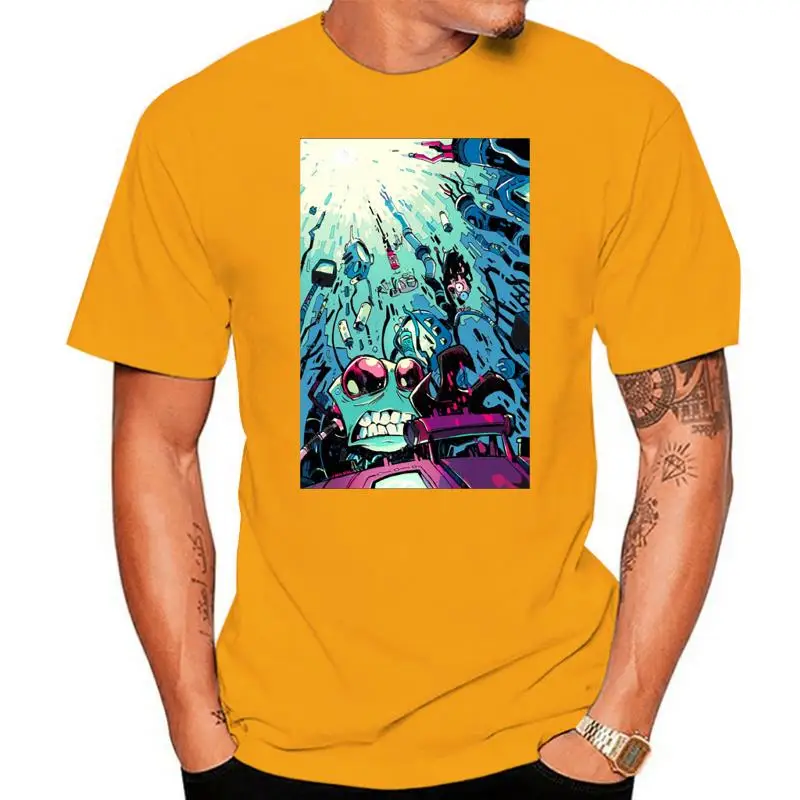 

Invader Zim Drawing t shirt men Casual Fashion Men's Basic Short Sleeve T-Shirt boy girl hip hop t-shirt top tees
