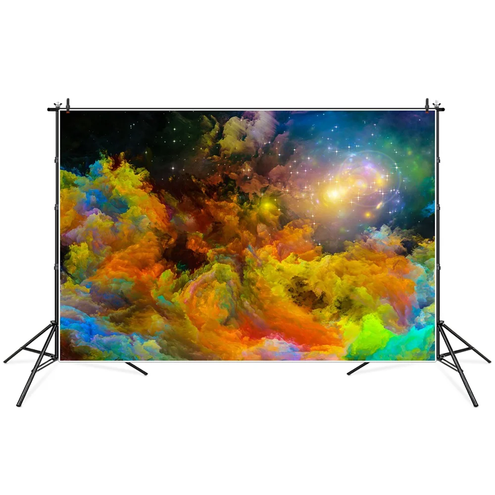 

Gradient Colorful Cloud Nebula Stars Bokeh Photography Backdrops Custom Baby Party Decoration Ins Studio Photo Backgrounds Props