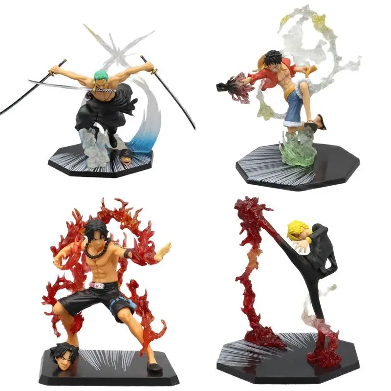 

One Piece Anime Monkey·D·Luffy Ace Roronoa Zoro Vinsmoke Sanji Pvc Action Model Collection Cool Stunt Figure Toy Gifts