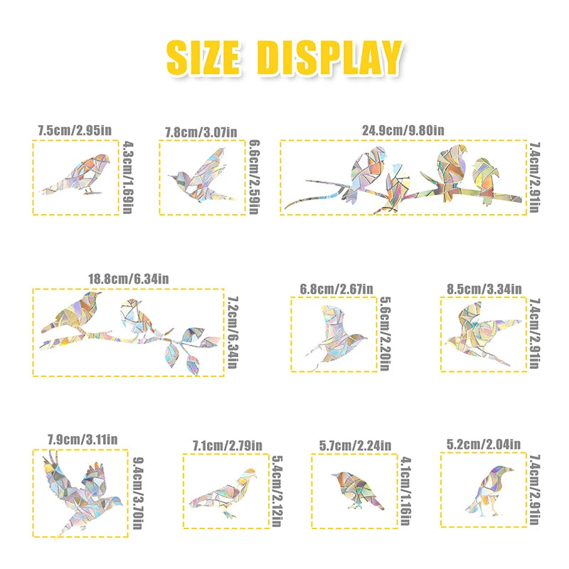 Наклейки на окна наклейки солнечный свет с птицей статические для защиты от