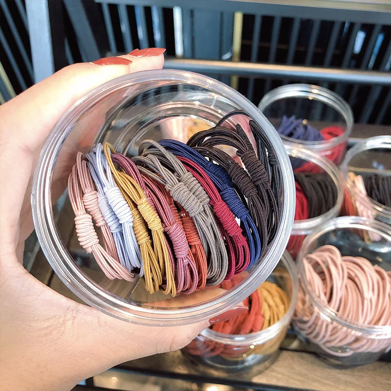 Резинки для волос женские однотонные с узором 20 шт./компл.