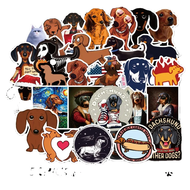 

50Pcs/Lot Lovely Cute Dog Cartoon Stickers for Car Water Bottle Bicycle Laptop Guitar Decals Animal Puppy Graffiti Sticker