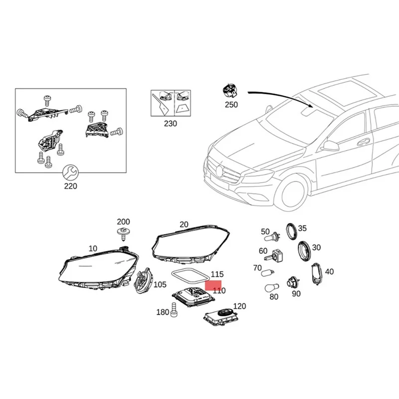 1 шт. модуль управления для передней фары Mercedes-Benz A CLA Class W176 W117 2014-2016 A1668203589
