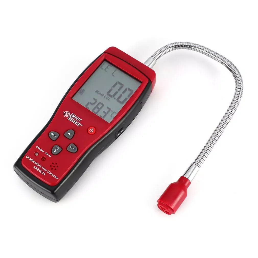 

Gas Analyzer Automotive Combustible Gas Detector Gas Leakage Location Determine leak Tester + LCD Sound & Light Alarm Li-bat