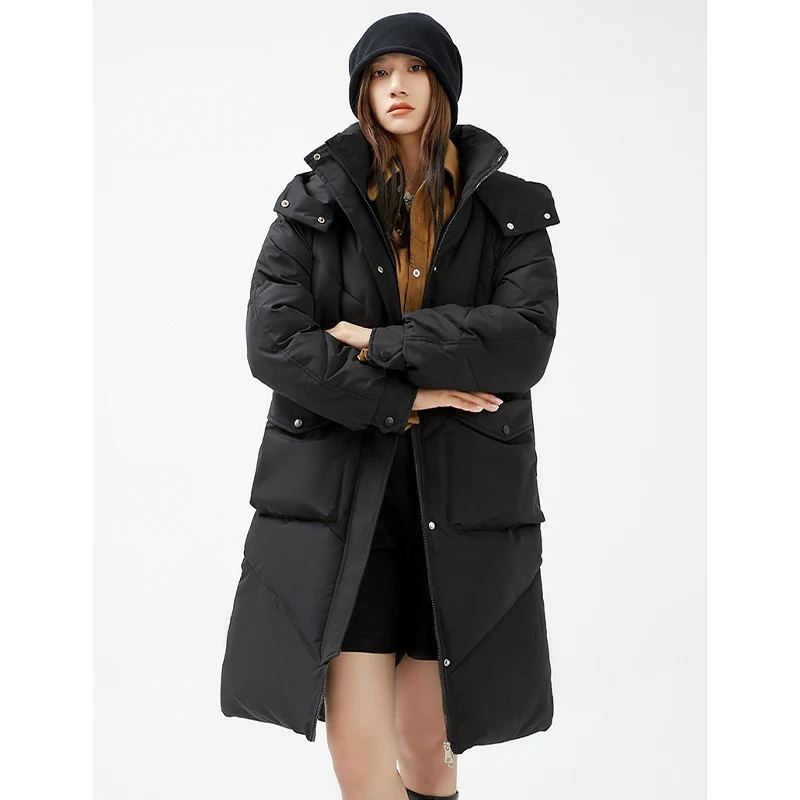 Fashion Women's Warm Long Cotton Clothes Loose Casual Thicken Long Sleeve Solid Parka All-match Women Winter Down Padded Jacket