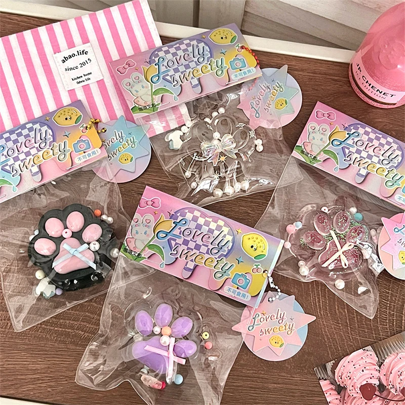 Прозрачная игрушка с мультяшным жемчугом и кошачьим когтем милая кошачья лапа