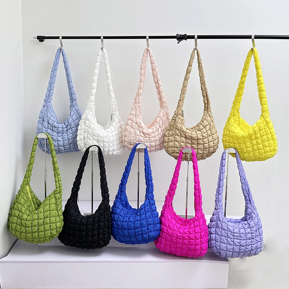 

Quilted Padded Crossbody Bag for Women Pleated Bubbles Cloud Shoulder Bags Large Tote Bucket Designer Bag Ruched Handbags Hot