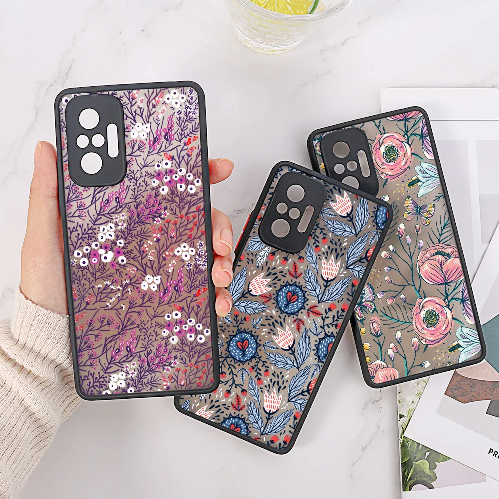 Poco F3 Case for Xiaomi Mi 11 Lite 5G NE Case Redmi Note 10 9 8 11 Pro 7 9A 9C Mi 11T 9T 12 Poco X3 M4 Pro F4 GT Cover Flower PC