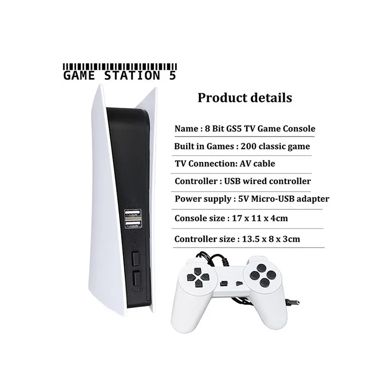 Мини-игровая станция GS5 Retro ТВ-консоль 8 бит С 200 Классическими играми AV-выход