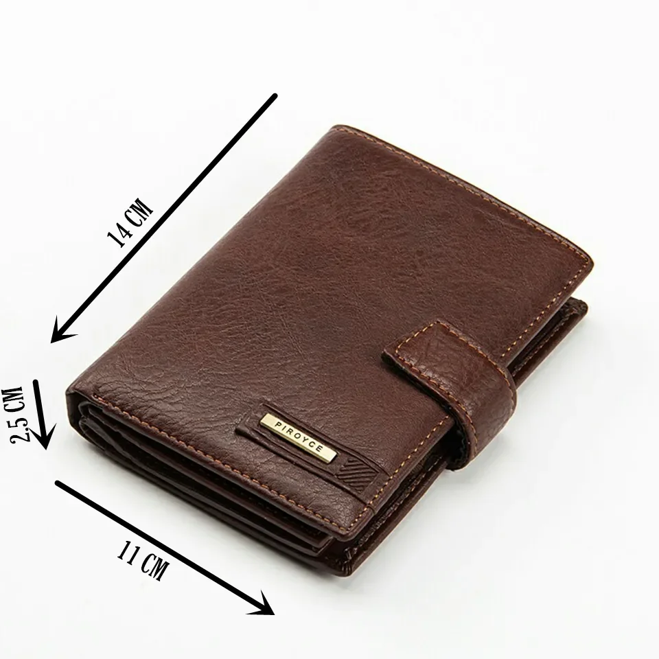 In 1 Luxury Brand Piroyce Mens Genuine Leather Business Wallet Clutch Wallets Money Purse with Passport Cover and License Case