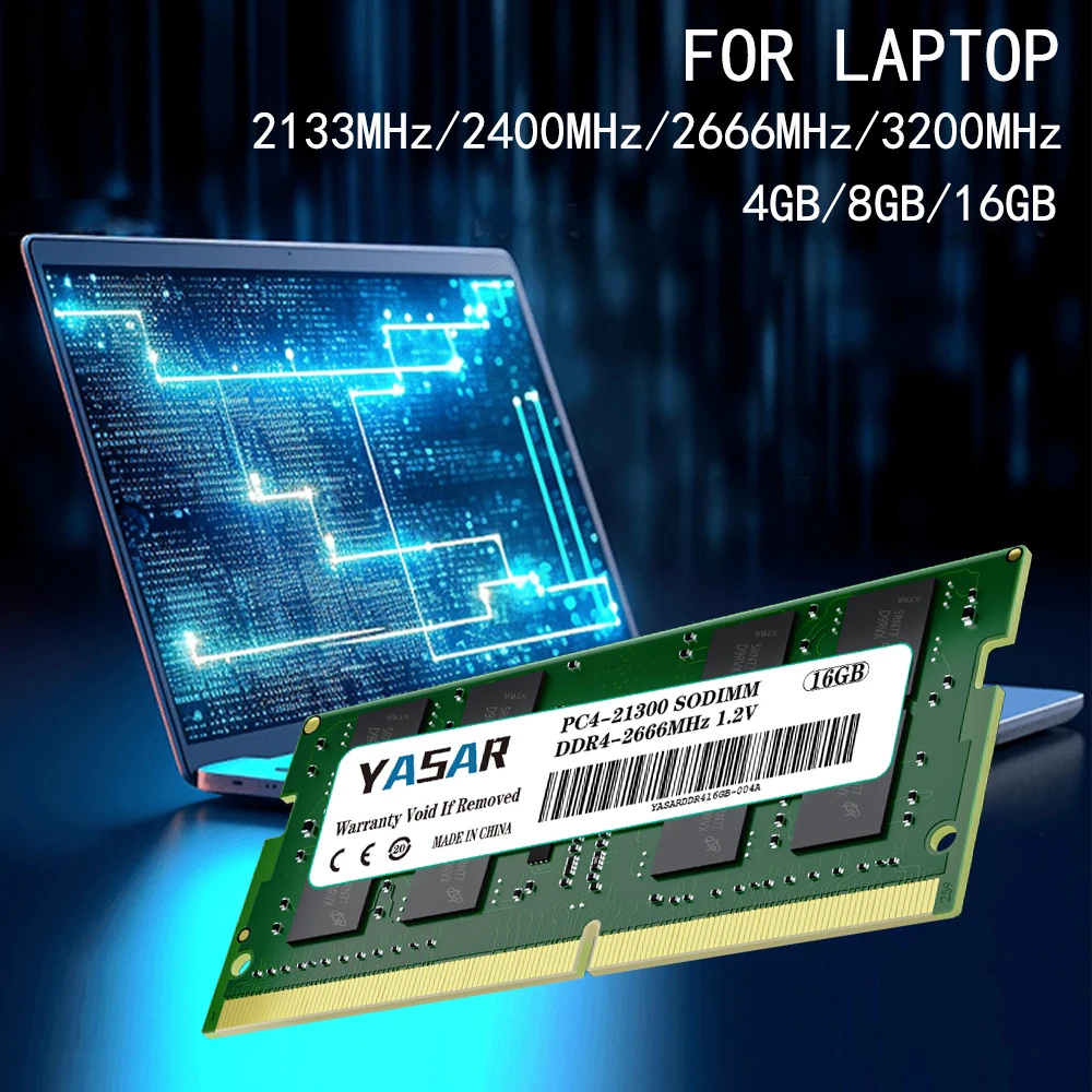 YASAR DDR4 8 ГБ 4 16 2133 2400 2666 МГц Sodimm memoria ram PC4 17000 19200 21300 25600 Ноутбук ddr4 3200 Память для