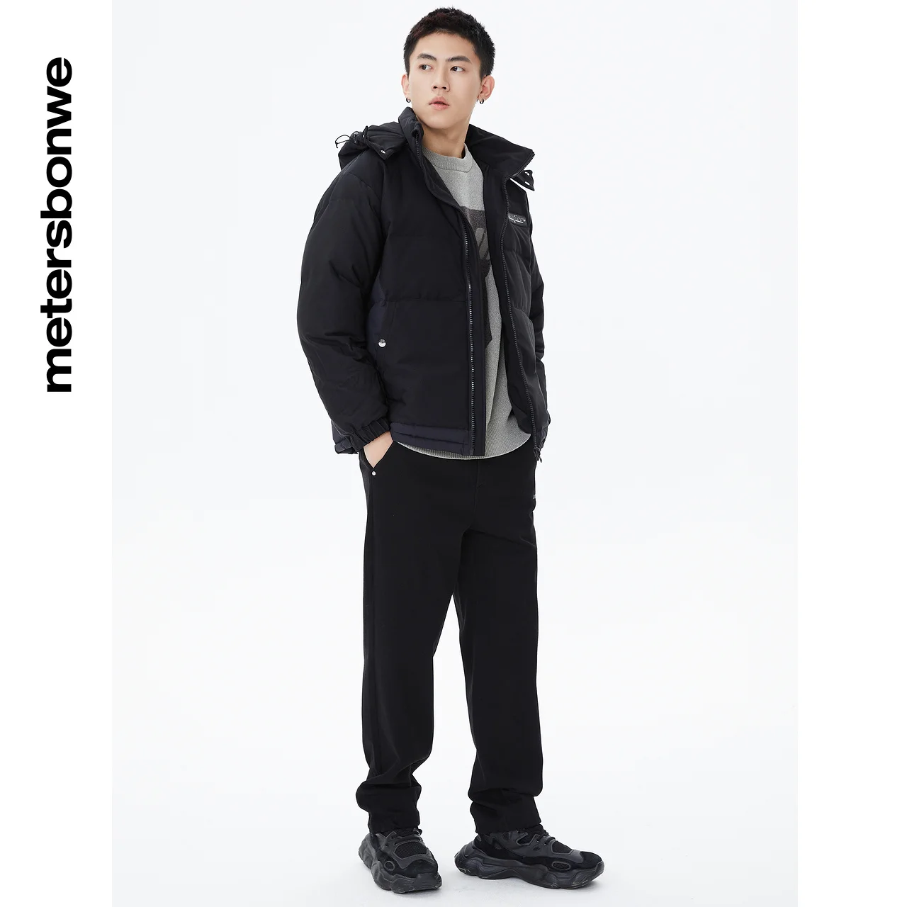 Metersbonwe Short Down Jackets Men Winter Camouflage Patchwork Hooded Down Coat Male Fashion Overcoat Outerwear Warm Coar Brand