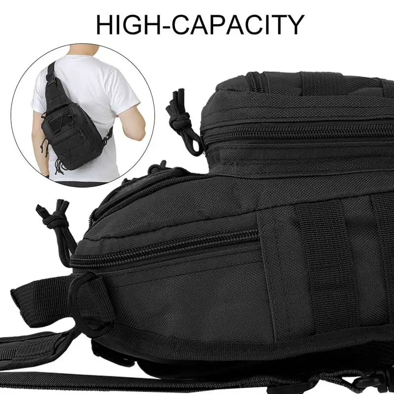 Waterproof Tactical Chest Backpack Sling Shoulder Bag Crossbody Men Outdoor Sport Running Travelling Camping Cycling Bag for Sho