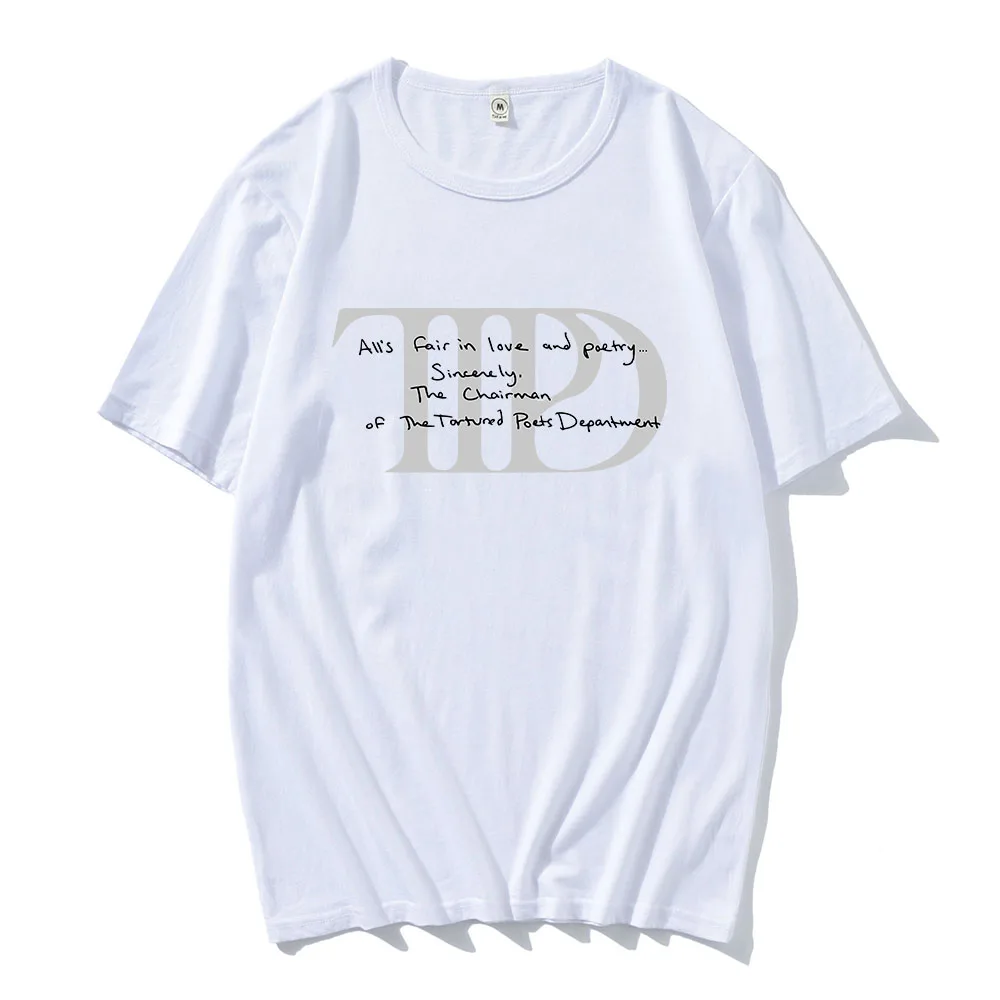 Футболка с принтом альбома мученые поэты хлопок короткий рукав TTPD уличная одежда