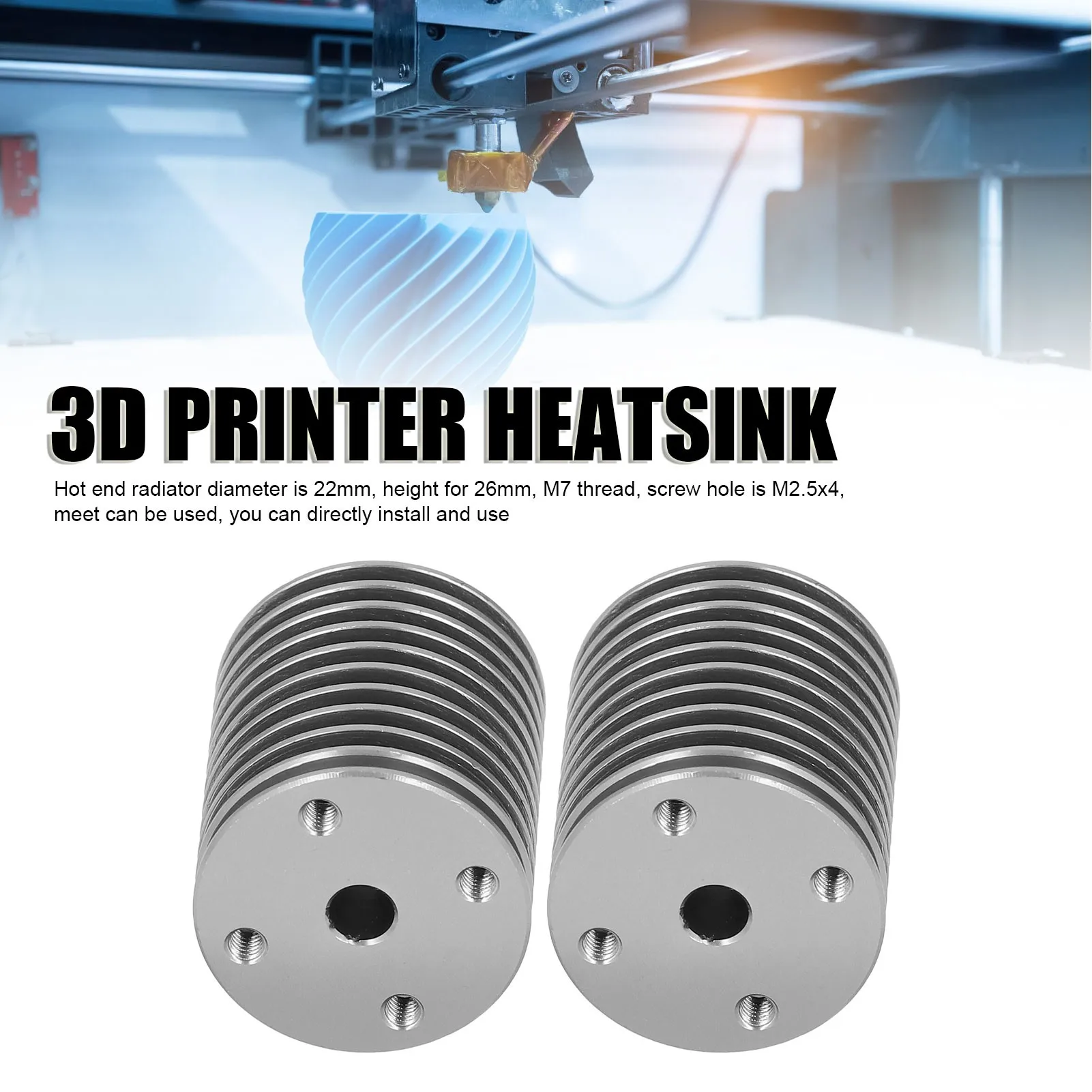 Фото Комплект из 2 радиаторов для 3D-принтера Voron 0.1 0.2, алюминиевый кулер V6 CNC, серебристый №4