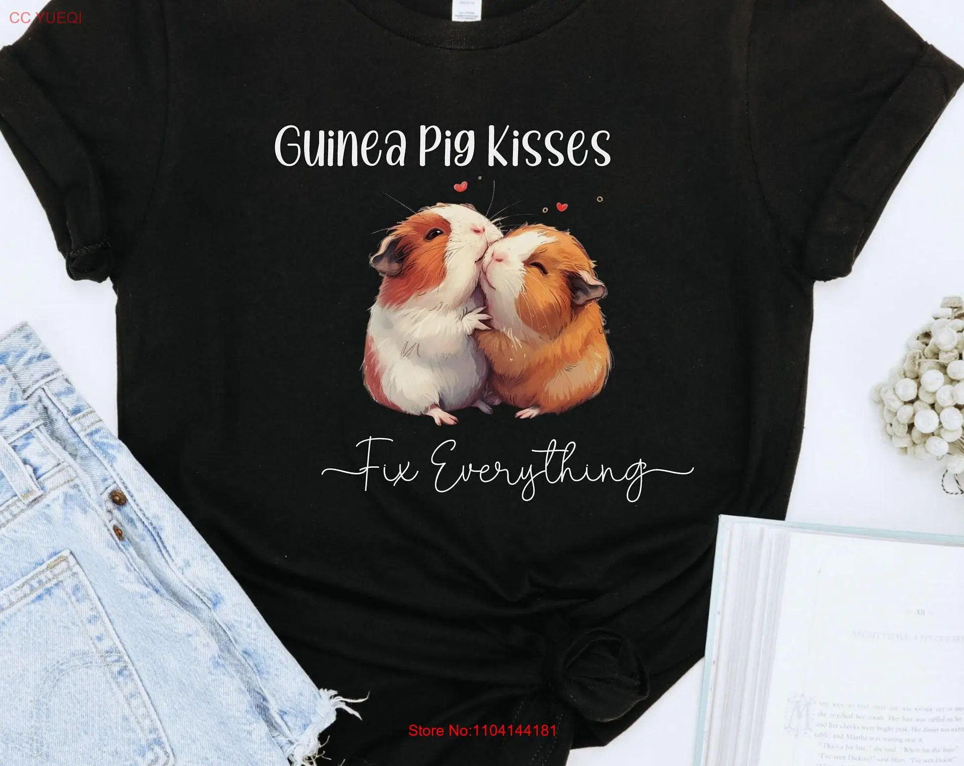 Футболка Kisses Fix Everything с морской свинкой очаровательная милая одежда для