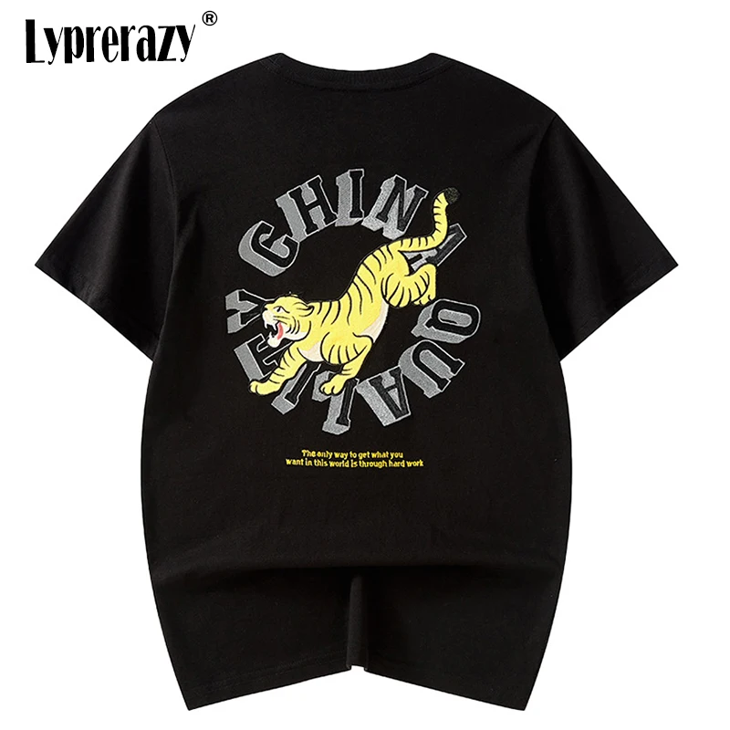 

Lyprerazy 2022 летняя футболка с коротким рукавом мужская футболка с вышивкой китайского тигра