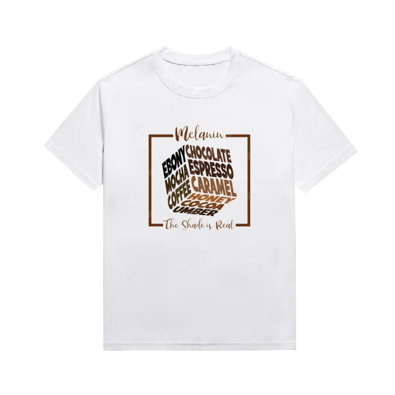 Футболка с рисунком меланина из Тени реальный слоган Забавные футболки