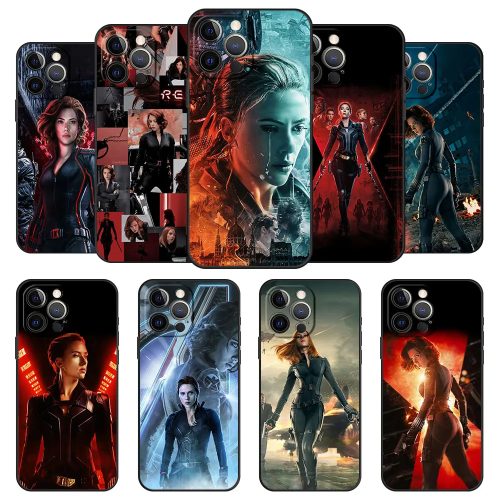 

Black Cell Marvel Black Widow Full TPU Case Funda for iPhone XR 8 Plus 7 SE 11 12 13 Pro Max XS 8plus X 7p 7plus 2022 13pro 8p