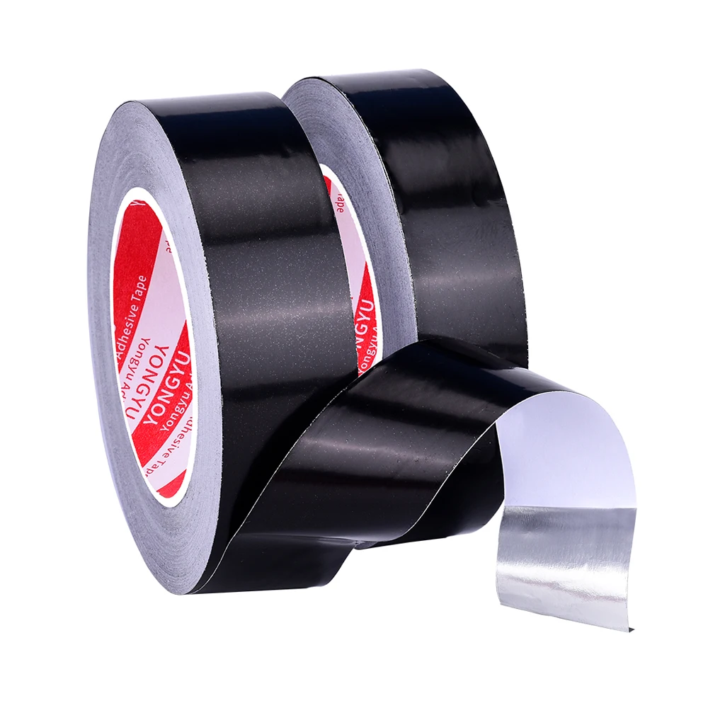 

Черная лента из алюминиевой фольги, светоблокирующаяся самоклеящаяся изоляция, водонепроницаемая, теплоизоляционная, устойчивая к высоким температурам