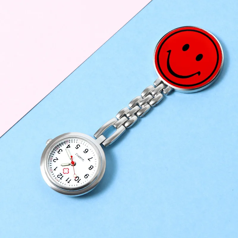 Pocket Watch Women Cute Round Smiling Face Medical Nurse Smiling Face Nurse Watch Wall Watches Stainless Steel Wach Doctor Gift