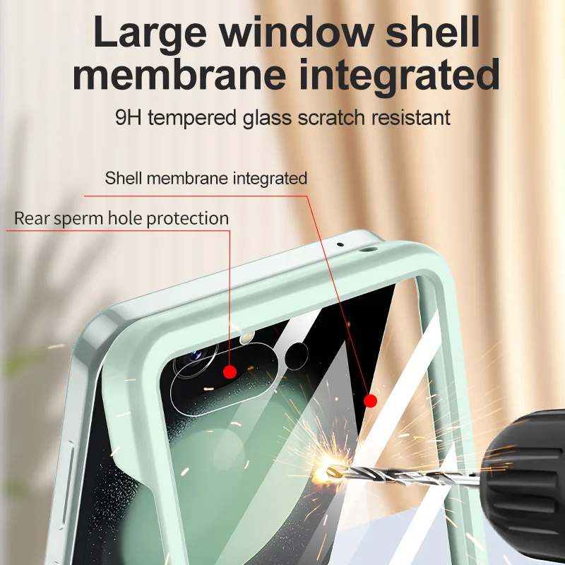 2024 популярный стеклянный чехол с ощущением кожи для Samsung Galaxy Z Flip 6 5 5G складной