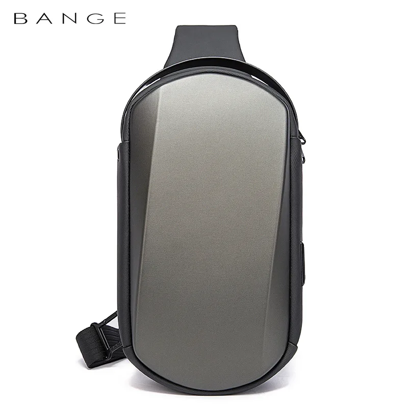 Фото BANGE Мужская нагрудная сумка Сумки-мессенджеры USB-зарядка Противоугонные сумки через плечо для мужчин Мужские сумки на ремне дневной пакет mochilas №1