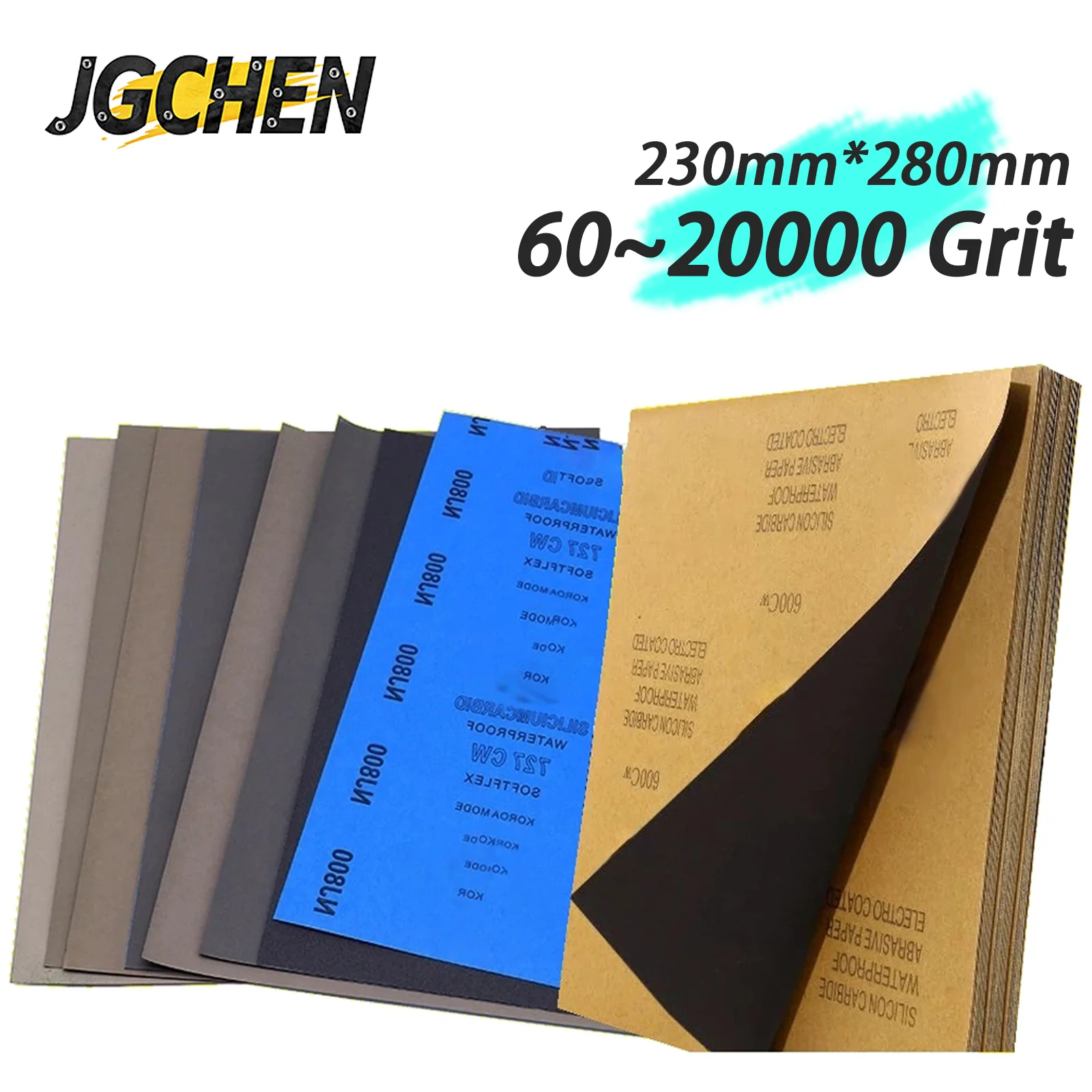 60-20000 зернистость карбида кремния влажная/сухая наждачная бумага 230*280 мм абразивный лист высокоэффективная полировка поверхности для дерева, металла, камня