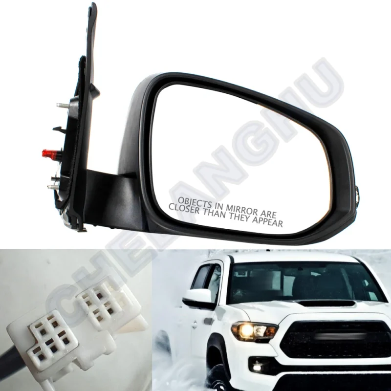 Зеркало в сборе для Toyota Tacoma 2016 2017 2018 2019 2020 2021 США правая 7-контактная красная с