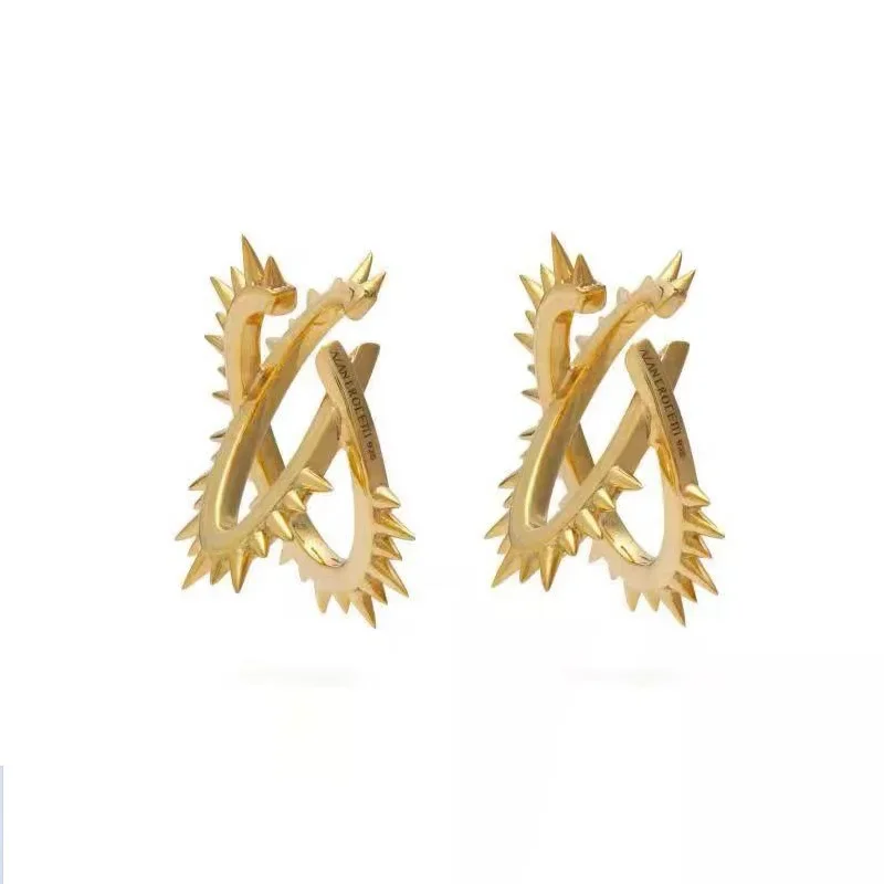 Новые модные простые серьги-клипсы в европейском стиле с позолоченной бронзой