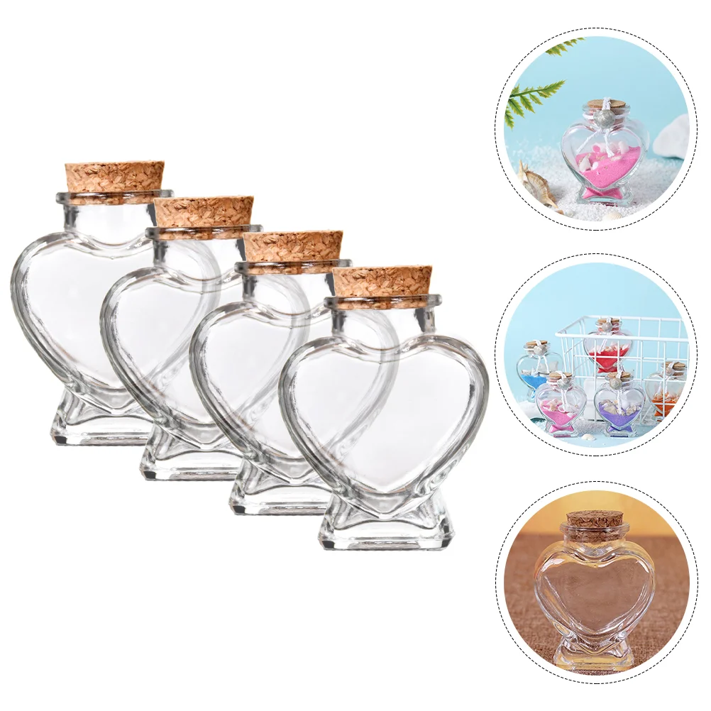 

Glass Wish Bottles Sand Keepsake Heart Type Glass Favor Jars With Cork Lids