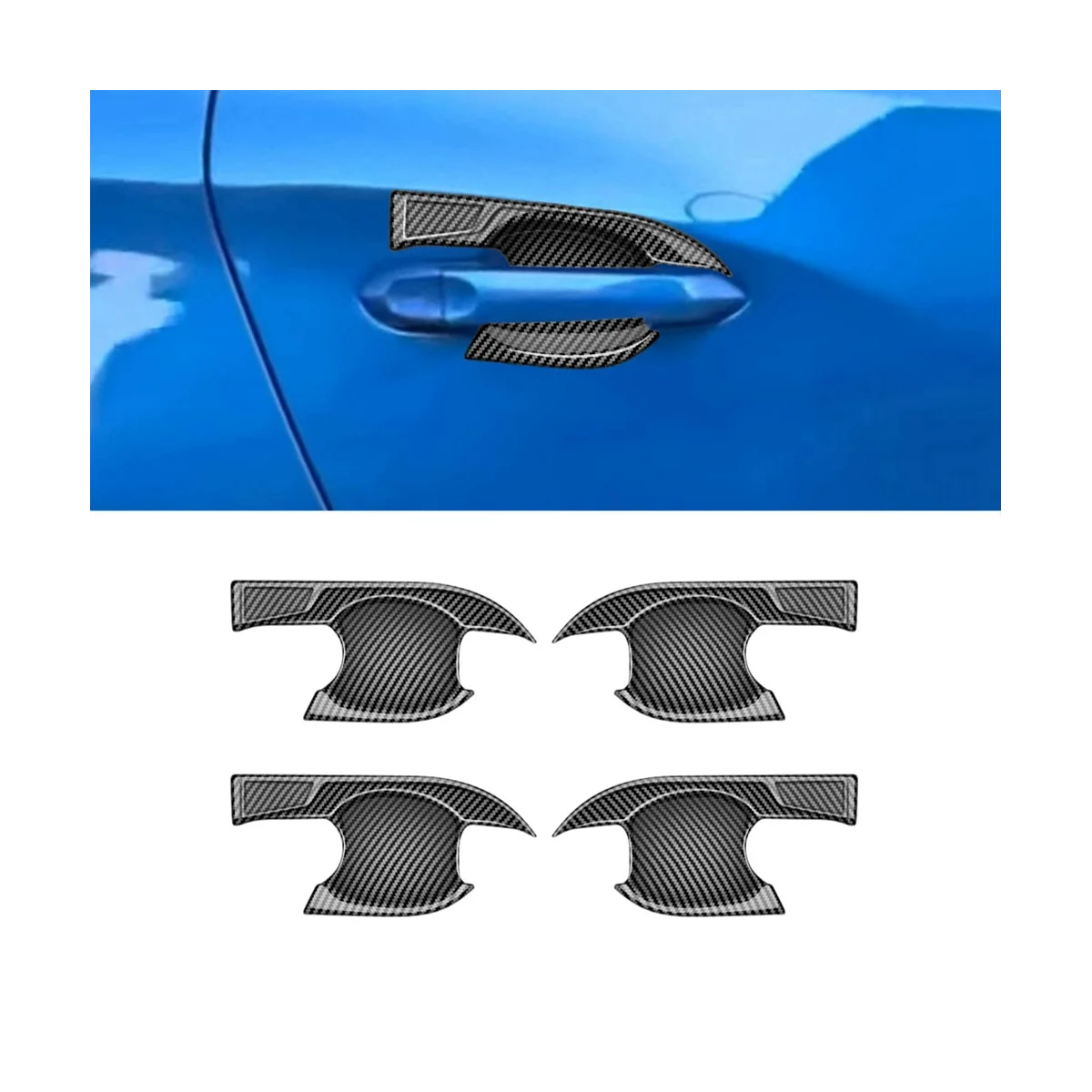 Декоративные наклейки из углеродного волокна на дверную ручку автомобиля Vinfast E34