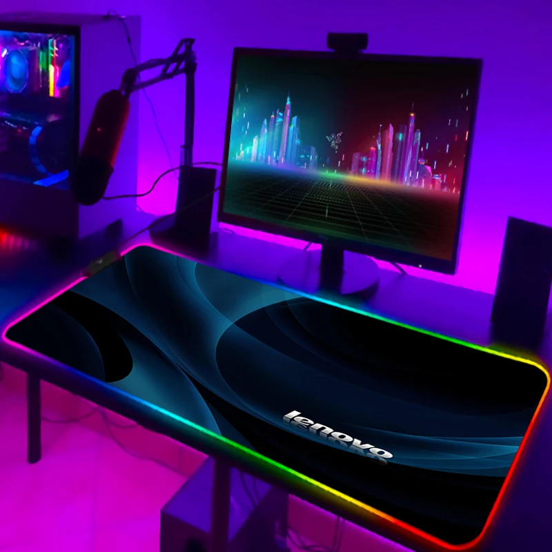 

Компьютерные аксессуары, коврик для мыши Lenovo с RGB-блокировкой по краям, геймерские подсветки, офисные настольные коврики, клавиатура для ПК, ...