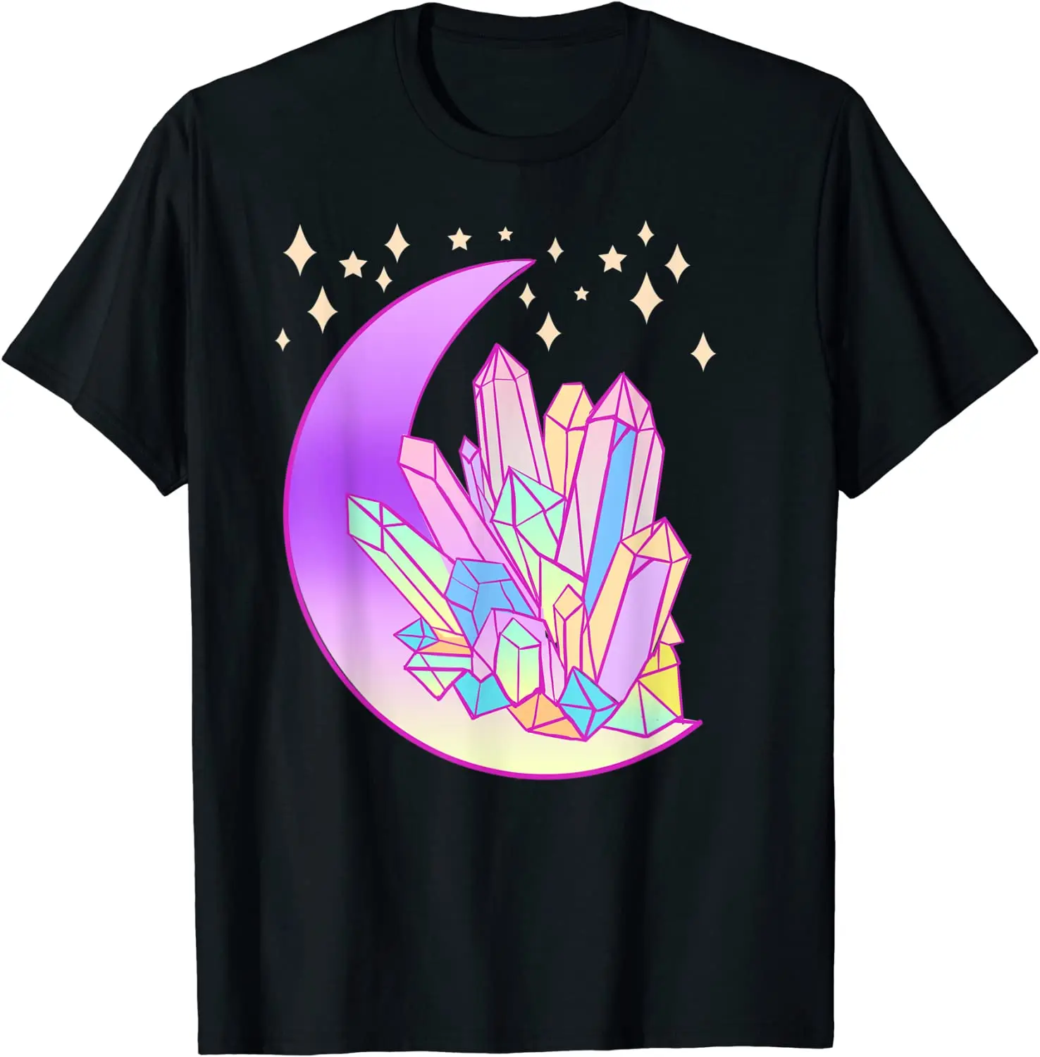 

Pastel Goth Crystal Cluster светящаяся Луна Kawaii футболка с ведьмой