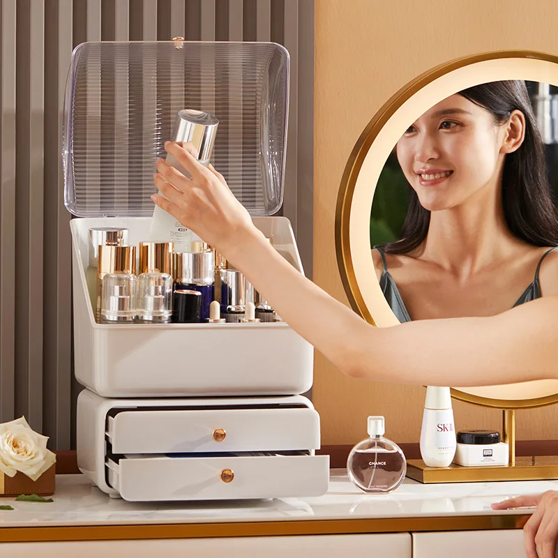 

Cosmetic Storage Box and Dustproof Storage Box Large Capacity Skin Care Products Lipstick Mask Storage Rack
