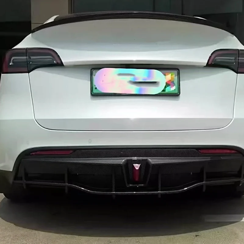 4-дверный диффузор для заднего бампера Tesla Model Y 2018-2022 АБС-пластик углеродное