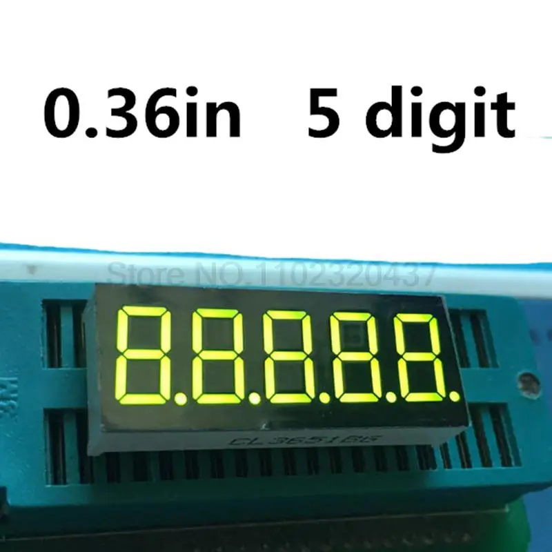 

7 Segment 0.36" 0.36in LED Display green Nixie tube 0.36 inches 5 Bit Digital Tube Plastic Metal Common Anode