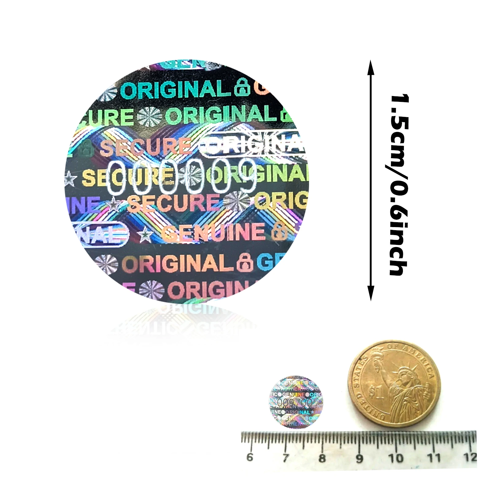 

Голографические защитные наклейки 1,5/2 см