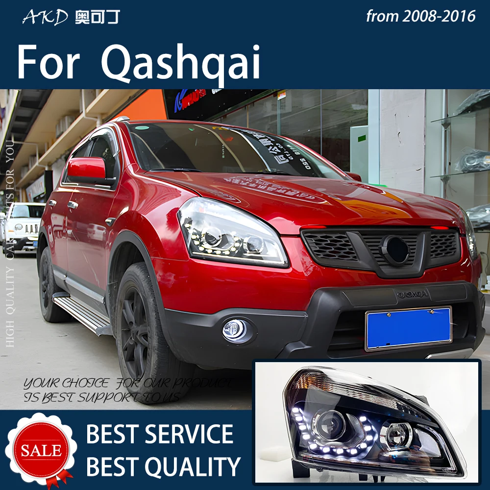 Фото Автомобильные фары для Qashqai 2008-2016 фотоэлемент в сборе, обновление разрывов глаз, дизайн, двухуровневый фотоэлемент, аксессуары для Facelift №4