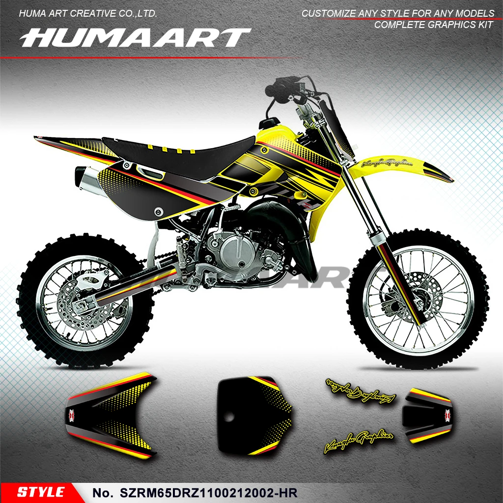 Клейкая наклейка HUMAART Dirtbike для Suzuki RM 65 DRZ 110 02 03 04 05 06 07 08 09 10 11 12 SZRM65DRZ 1100212002 -HR