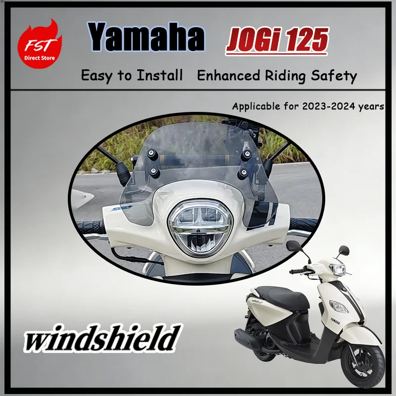 Фото Для Yamaha JOGi 125: Роскошное ветровое стекло, прецизионно изготовленное для идеальной совместимости с кузовом, улучшает внешний вид автомобиля. №1