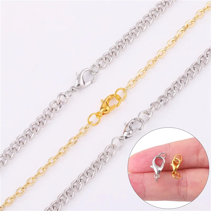 200pcs Open Jump Rings+100pcs Lobster Clasp Hooks For Bracelet Necklace Connectors Metal Chain DIY Jewelry Making Set Wholesale