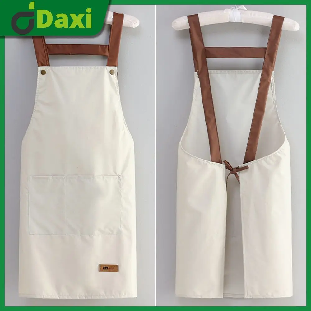 

Oilproof Cooking Apron Waterproof Work Clothes Fashion Kitchen Cooking Hand-wiping Apron Household Cleaning Tools Solid Color