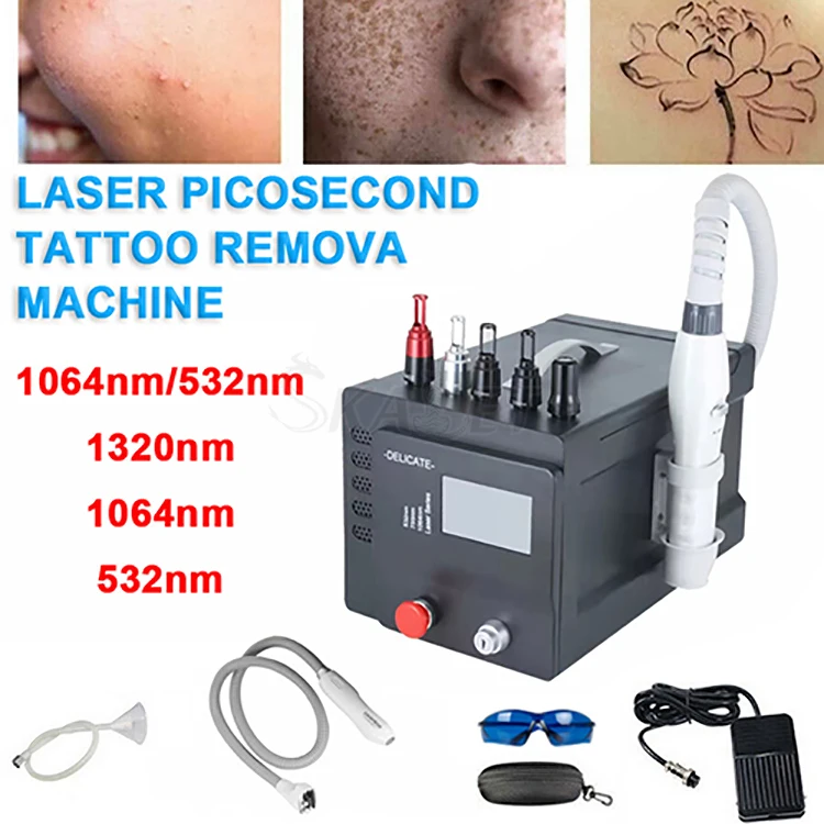 

Portable Pico Second 532nm 1320nm 1064nm ND YAG Laser Tattoo Removal Acne Scar Treatment