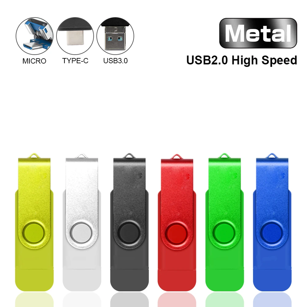 

3 IN 1 Android/Type-c/PC Pendrive 64GB Metal OTG Pen Drive 32GB Cle Usb Flash Drives 16GB 128GB 256GB Memory Usb Disk Stick Gift