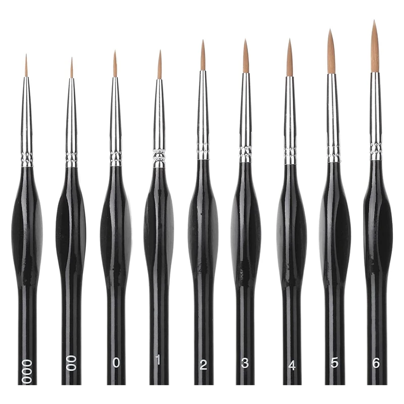 

Micro-Brushes 9 Pieces Fine Brushes For MINI Brushes Micro-Paint Brushes Fine Stipple Brushes